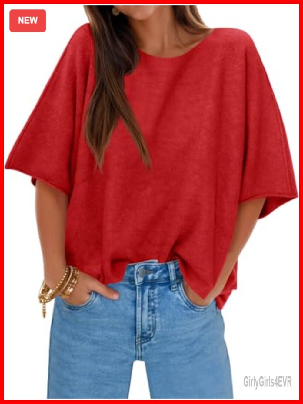 Womens Oversized Short Sleeve Knit Sweater Pullover Boat Neck Casual Fall